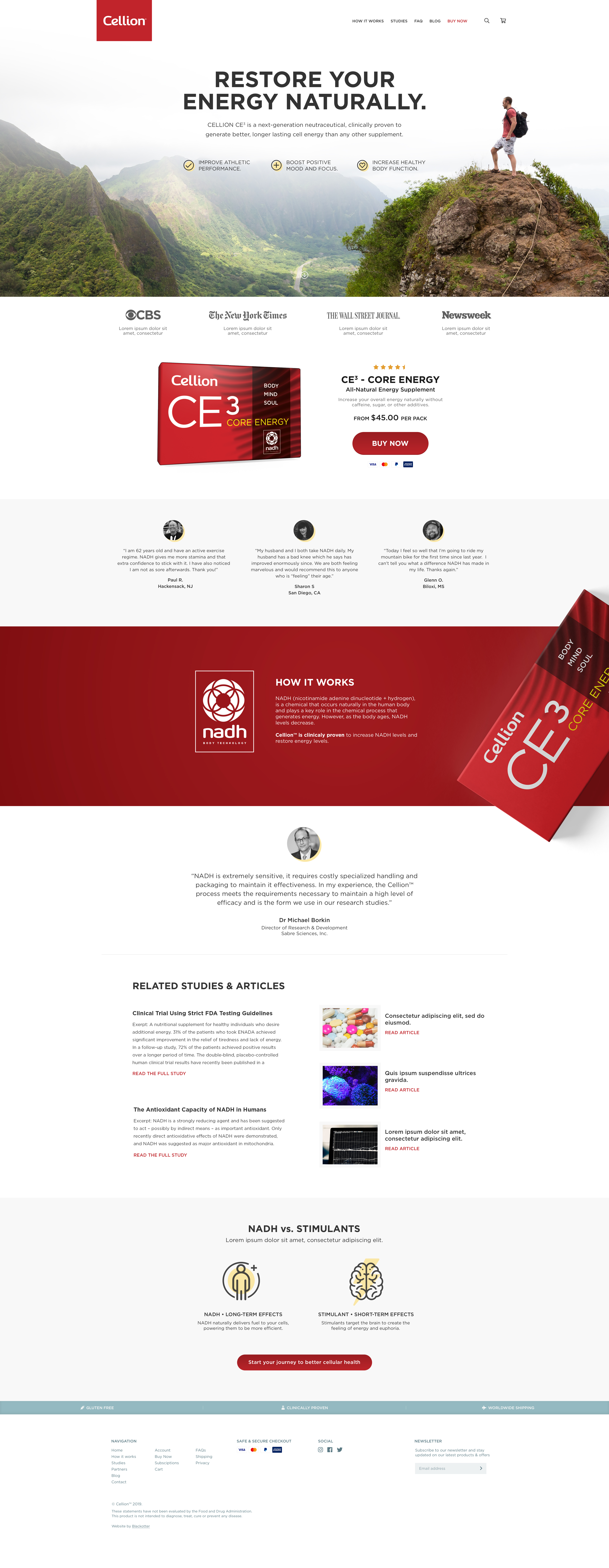 Cellion homepage design direction version 2