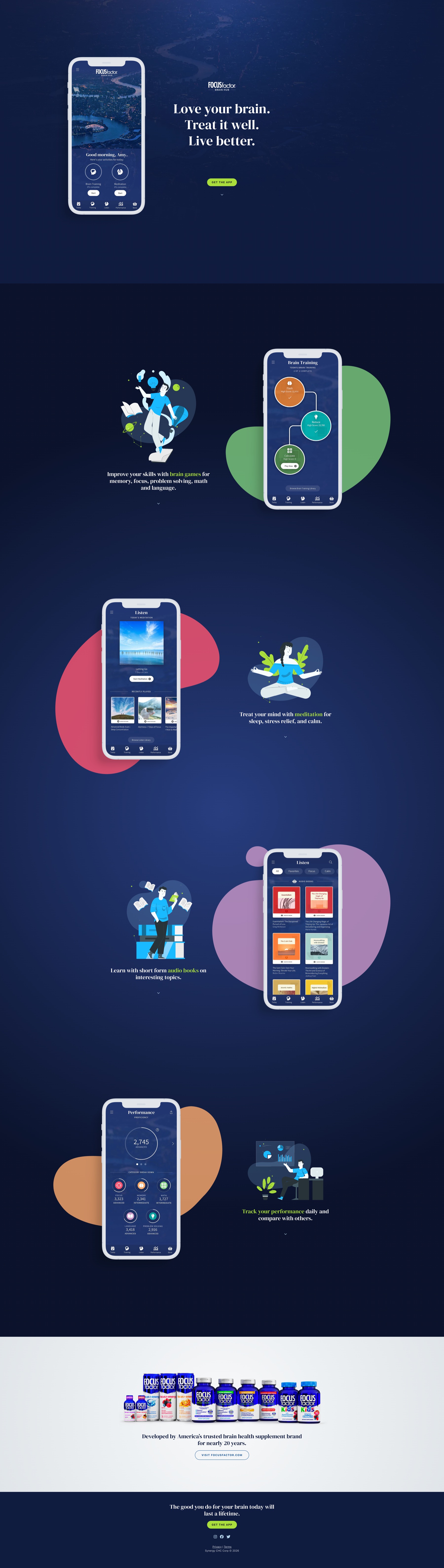 Focus Factor app homepage on desktop